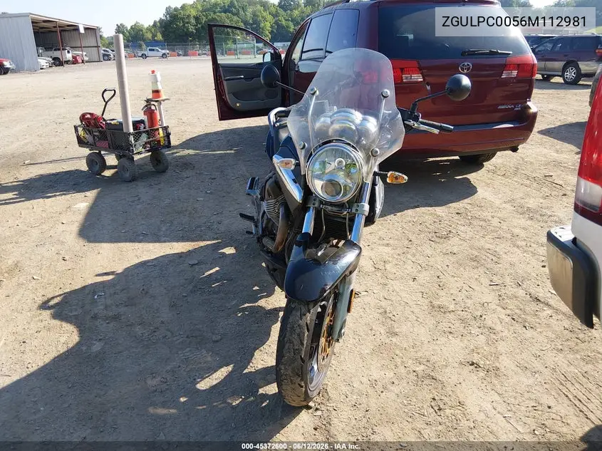 2006 Moto Guzzi Breva 1100 VIN: ZGULPC0056M112981 Lot: 45372600