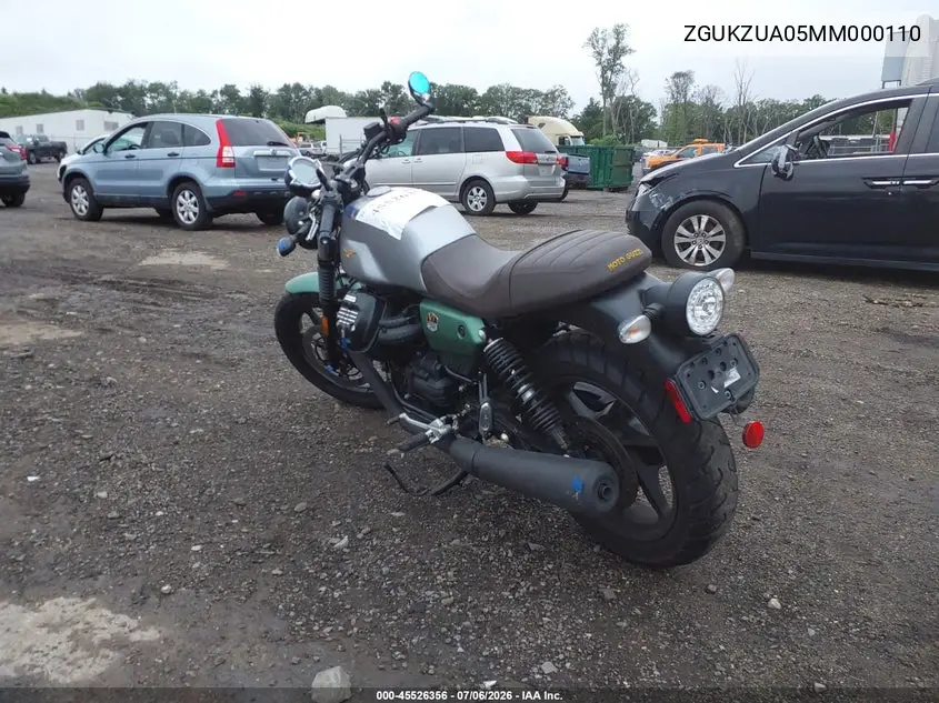 2021 Moto Guzzi V7 Stone VIN: ZGUKZUA05MM000110 Lot: 45526356