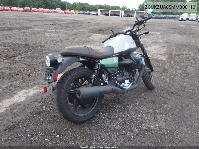 2021 Moto Guzzi V7 Stone VIN: ZGUKZUA05MM000110 Lot: 45526356