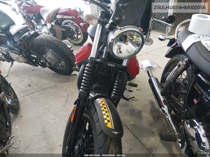 2017 Moto Guzzi V9 Roamer VIN: ZGULHU014HM000056 Lot: 45312445