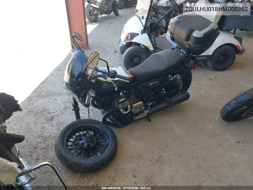 2017 Moto Guzzi V9 Roamer VIN: ZGULHU018HM000352 Lot: 45648238