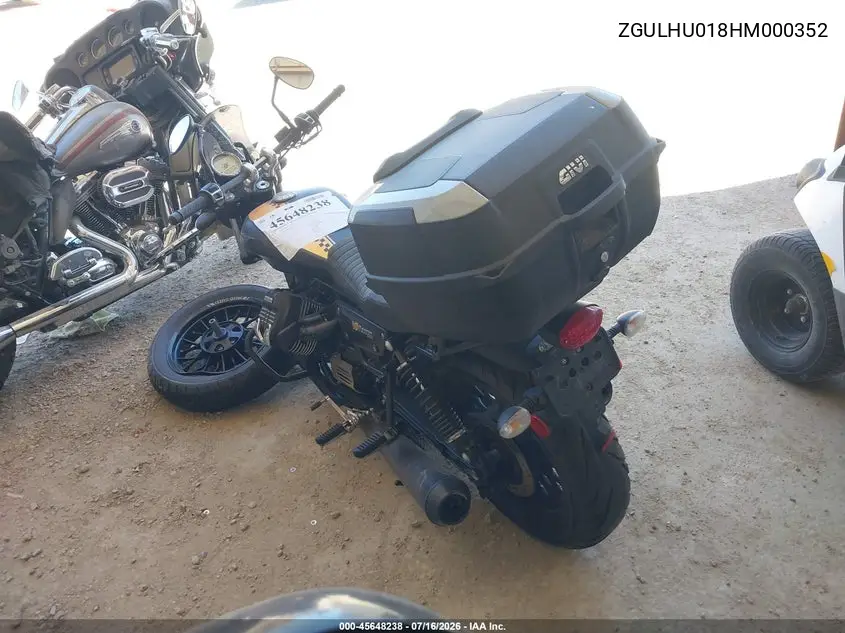 2017 Moto Guzzi V9 Roamer VIN: ZGULHU018HM000352 Lot: 45648238