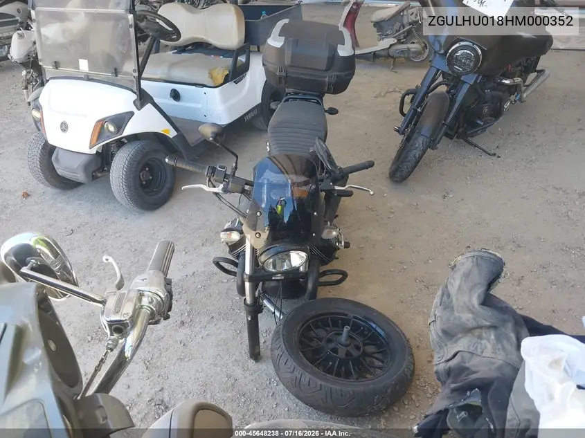 2017 Moto Guzzi V9 Roamer VIN: ZGULHU018HM000352 Lot: 45648238