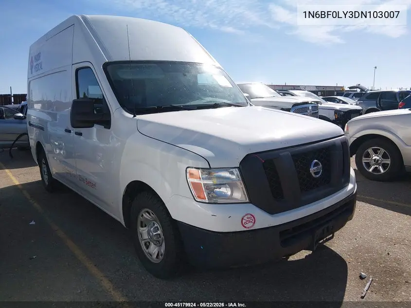 2013 Nissan Nv Cargo Nv2500 Hd S V6 VIN: 1N6BF0LY3DN103007 Lot: 45179924