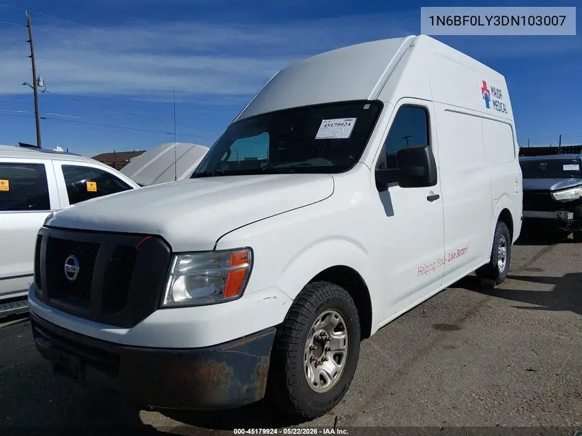 2013 Nissan Nv Cargo Nv2500 Hd S V6 VIN: 1N6BF0LY3DN103007 Lot: 45179924