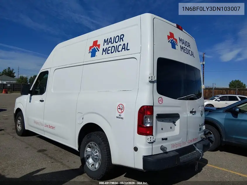 2013 Nissan Nv Cargo Nv2500 Hd S V6 VIN: 1N6BF0LY3DN103007 Lot: 45179924
