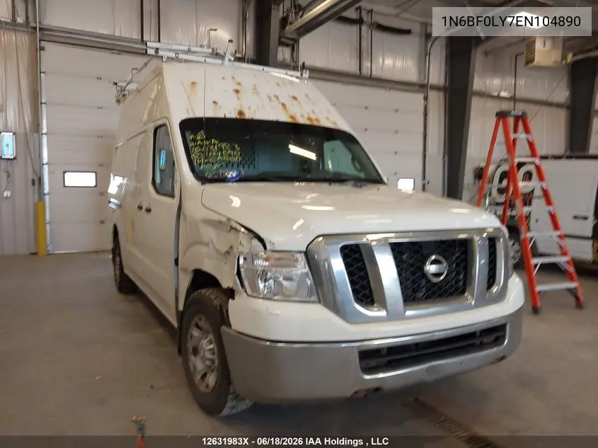 2014 Nissan Nv Cargo Nv2500 Hd Sv V6 VIN: 1N6BF0LY7EN104890 Lot: 12631983x
