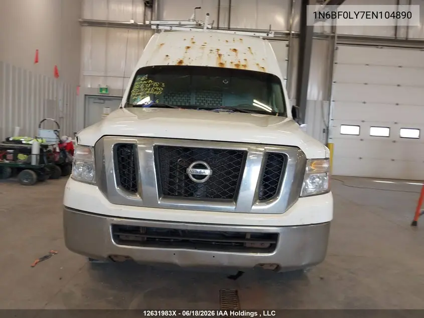 2014 Nissan Nv Cargo Nv2500 Hd Sv V6 VIN: 1N6BF0LY7EN104890 Lot: 12631983x