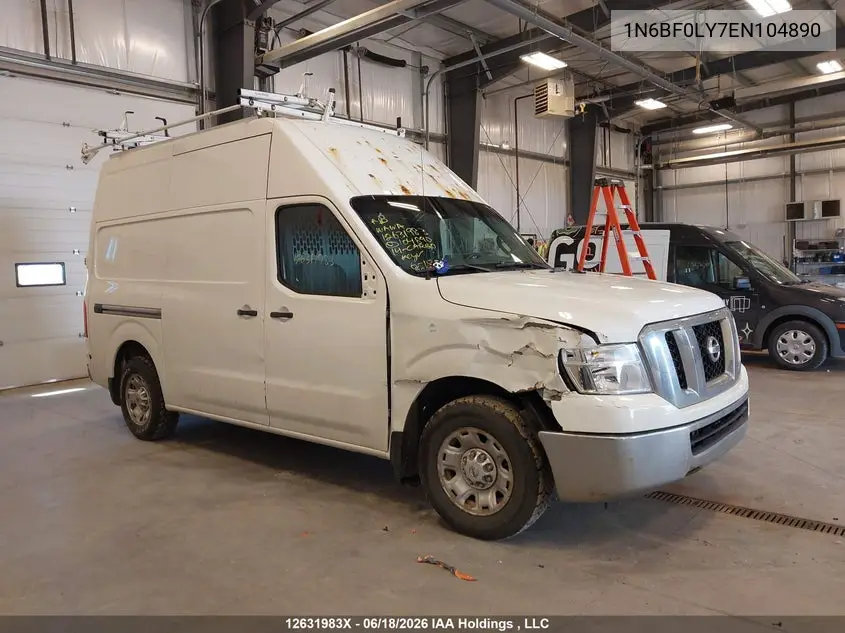 2014 Nissan Nv Cargo Nv2500 Hd Sv V6 VIN: 1N6BF0LY7EN104890 Lot: 12631983x