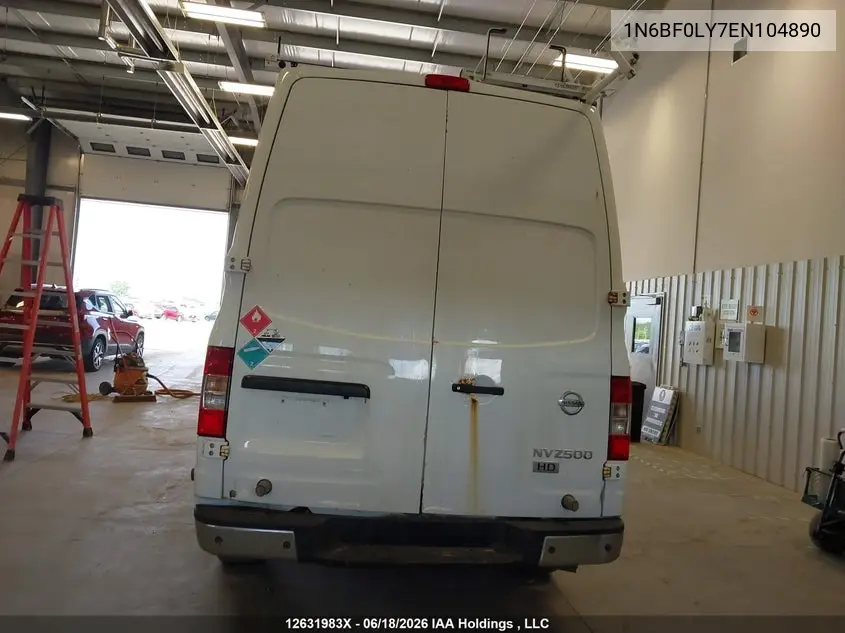 2014 Nissan Nv Cargo Nv2500 Hd Sv V6 VIN: 1N6BF0LY7EN104890 Lot: 12631983x