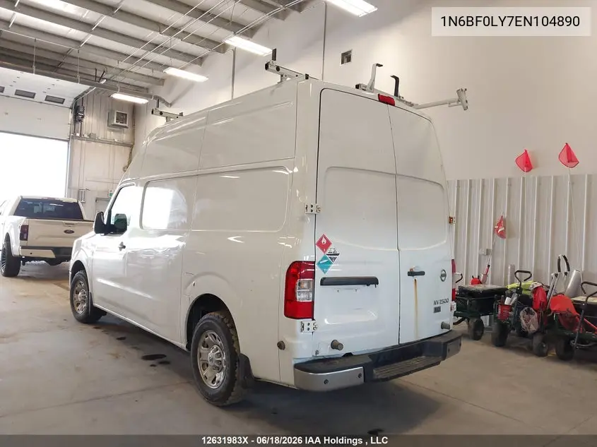 2014 Nissan Nv Cargo Nv2500 Hd Sv V6 VIN: 1N6BF0LY7EN104890 Lot: 12631983x
