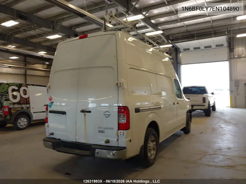 2014 Nissan Nv Cargo Nv2500 Hd Sv V6 VIN: 1N6BF0LY7EN104890 Lot: 12631983x
