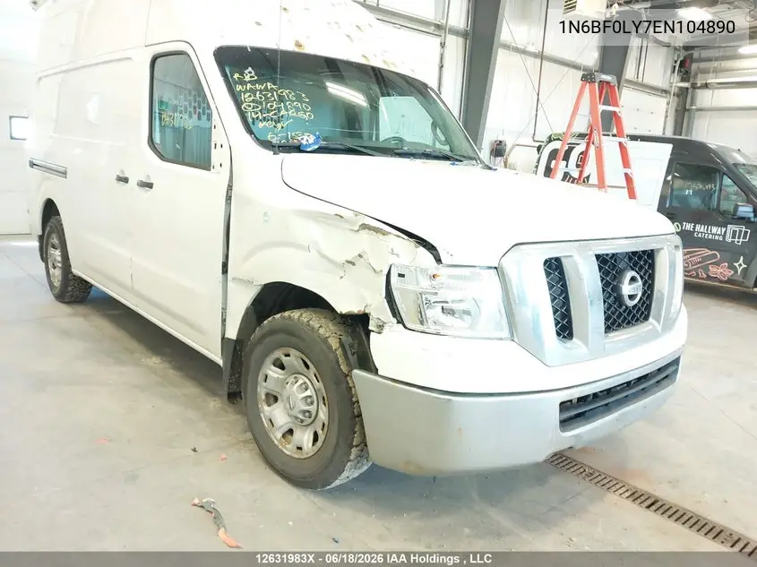 2014 Nissan Nv Cargo Nv2500 Hd Sv V6 VIN: 1N6BF0LY7EN104890 Lot: 12631983x