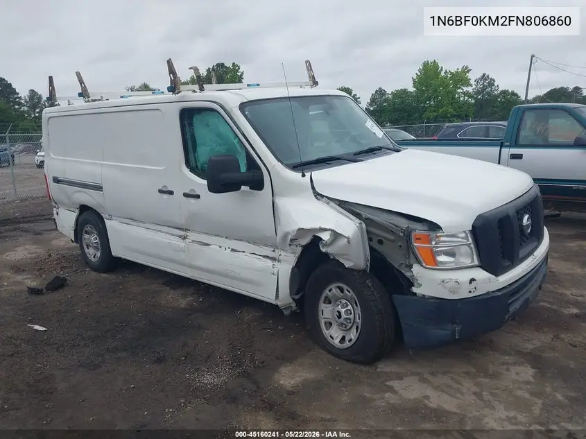 2015 Nissan Nv Cargo Nv1500 Sv V6 VIN: 1N6BF0KM2FN806860 Lot: 45160241