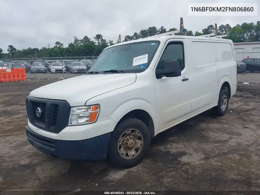 2015 Nissan Nv Cargo Nv1500 Sv V6 VIN: 1N6BF0KM2FN806860 Lot: 45160241