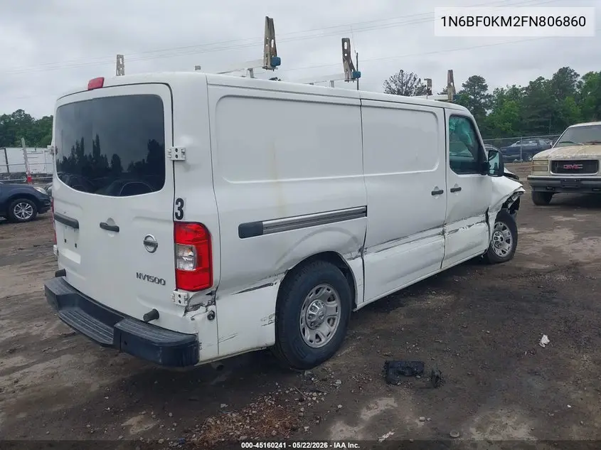 2015 Nissan Nv Cargo Nv1500 Sv V6 VIN: 1N6BF0KM2FN806860 Lot: 45160241