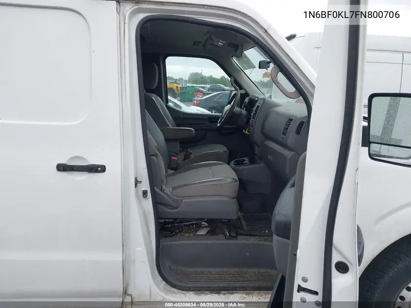 2015 Nissan Nv Cargo Nv1500 S V6 VIN: 1N6BF0KL7FN800706 Lot: 45208634
