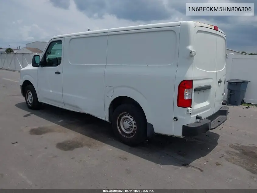 2017 Nissan Nv Cargo Nv1500 S V6 VIN: 1N6BF0KM5HN806306 Lot: 45095682