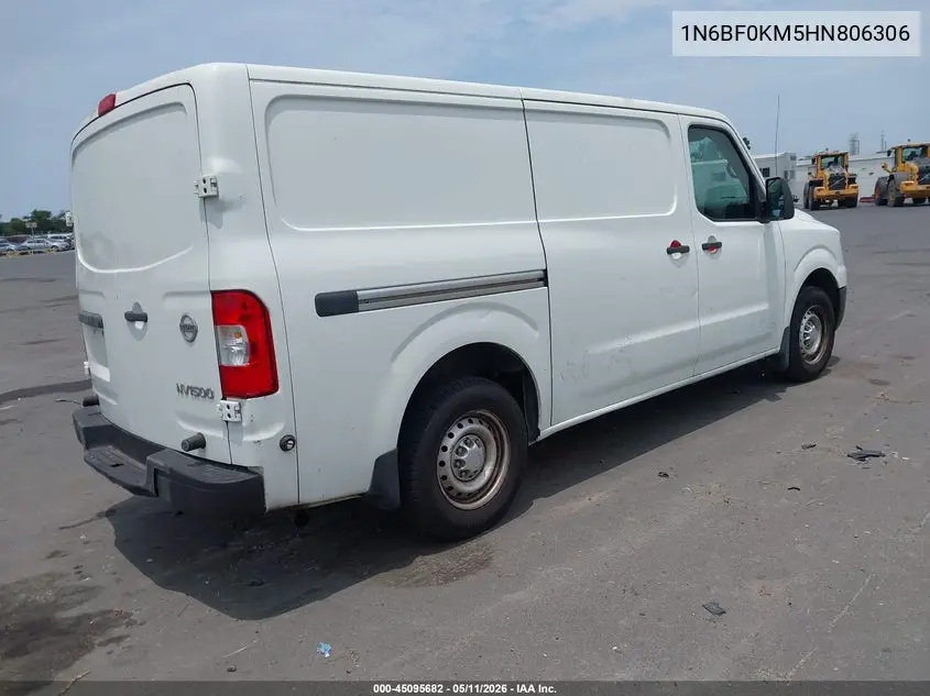 2017 Nissan Nv Cargo Nv1500 S V6 VIN: 1N6BF0KM5HN806306 Lot: 45095682