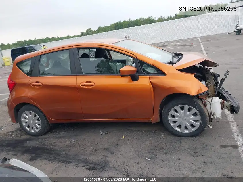 2019 Nissan Versa Note S/Sr/Sv VIN: 3N1CE2CP4KL356298 Lot: 12651576