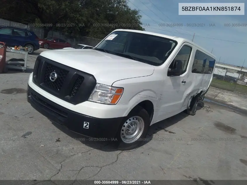 5BZBF0AA1KN851874 2019 Nissan Nv Passenger Nv3500 Hd S V6