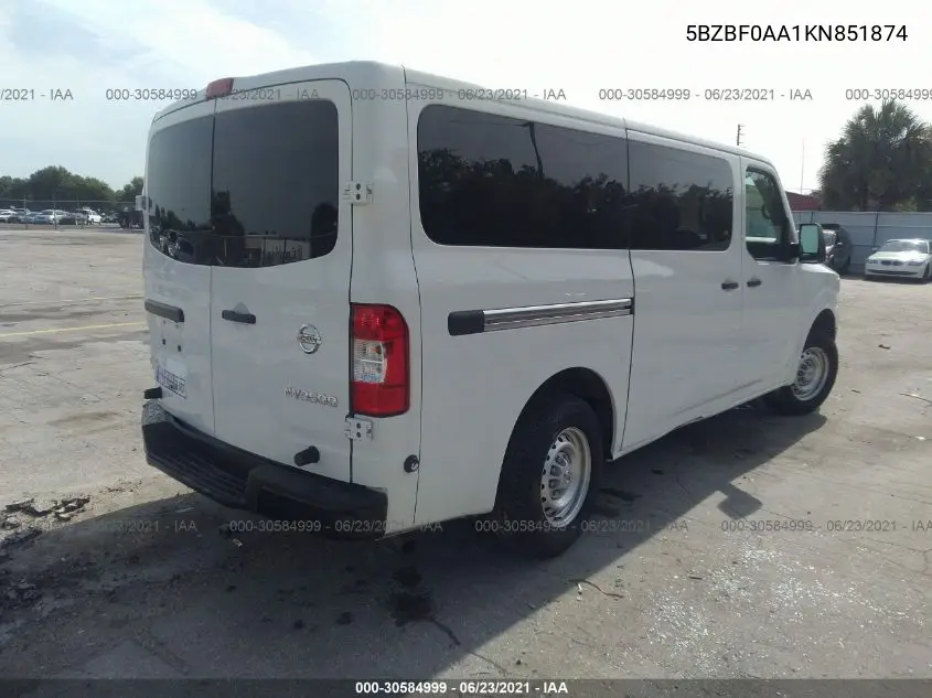 5BZBF0AA1KN851874 2019 Nissan Nv Passenger Nv3500 Hd S V6