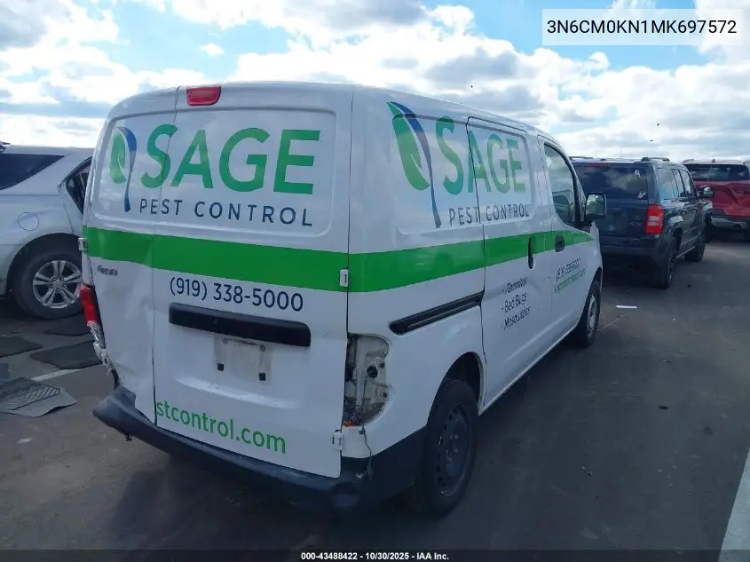 3N6CM0KN1MK697572 2021 Nissan Nv200 Cargo S Xtronic Cvt