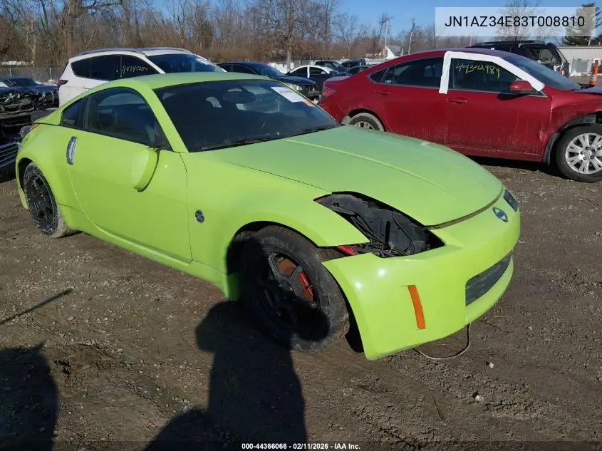 2003 Nissan 350Z Touring VIN: JN1AZ34E83T008810 Lot: 44366066