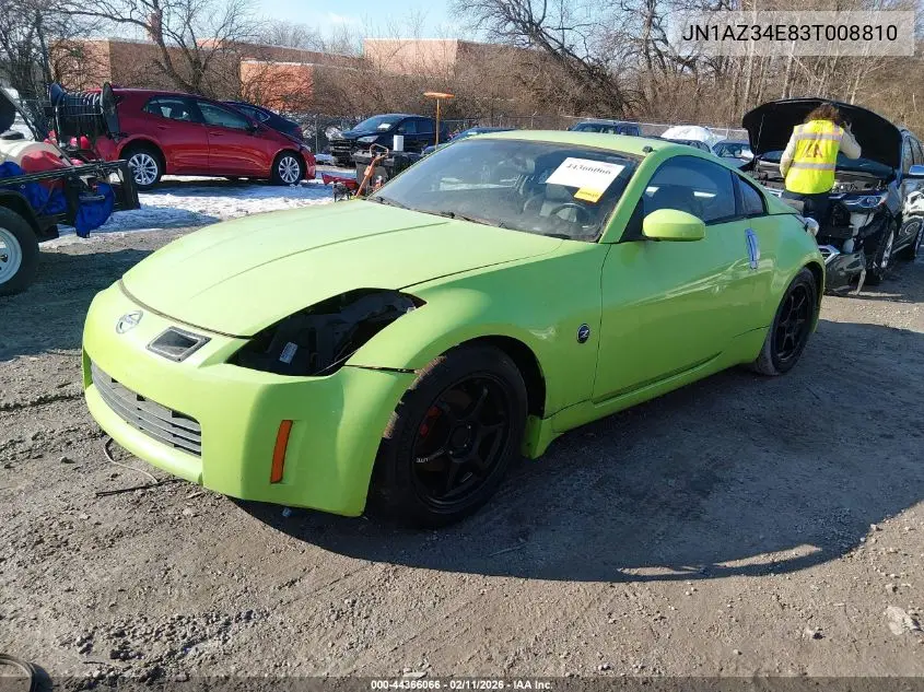 2003 Nissan 350Z Touring VIN: JN1AZ34E83T008810 Lot: 44366066
