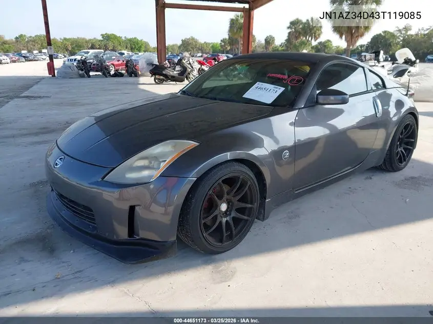 2003 Nissan 350Z Enthusiast VIN: JN1AZ34D43T119085 Lot: 44651173