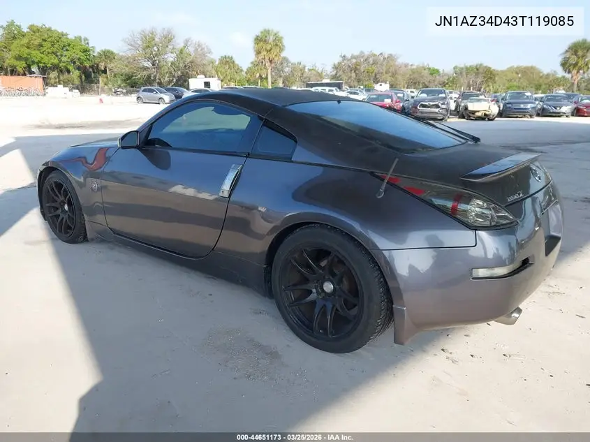 2003 Nissan 350Z Enthusiast VIN: JN1AZ34D43T119085 Lot: 44651173