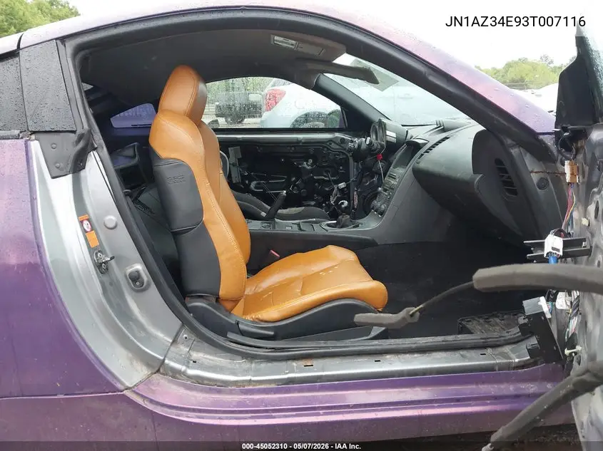 2003 Nissan 350Z Touring VIN: JN1AZ34E93T007116 Lot: 45052310