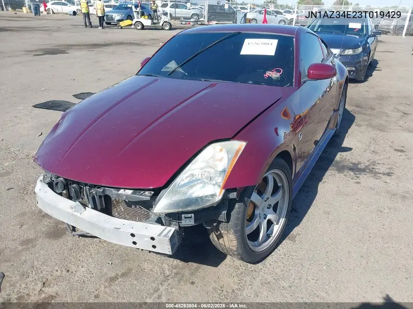 2003 Nissan 350Z Track VIN: JN1AZ34E23T019429 Lot: 45263804