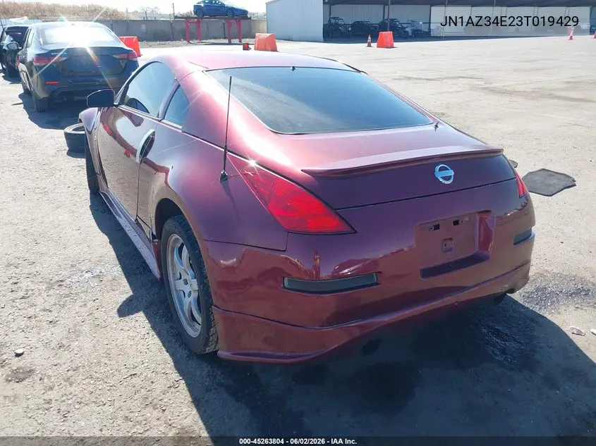 2003 Nissan 350Z Track VIN: JN1AZ34E23T019429 Lot: 45263804