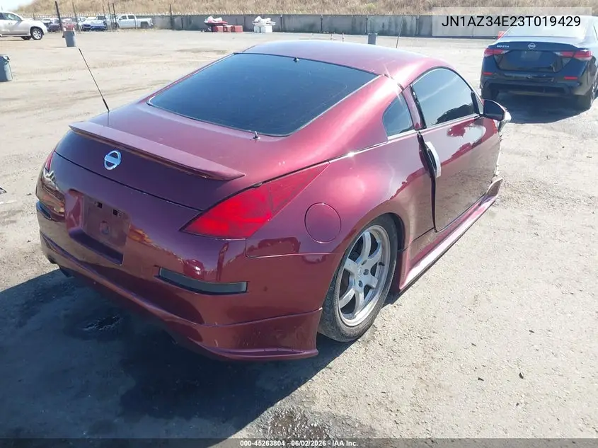 2003 Nissan 350Z Track VIN: JN1AZ34E23T019429 Lot: 45263804