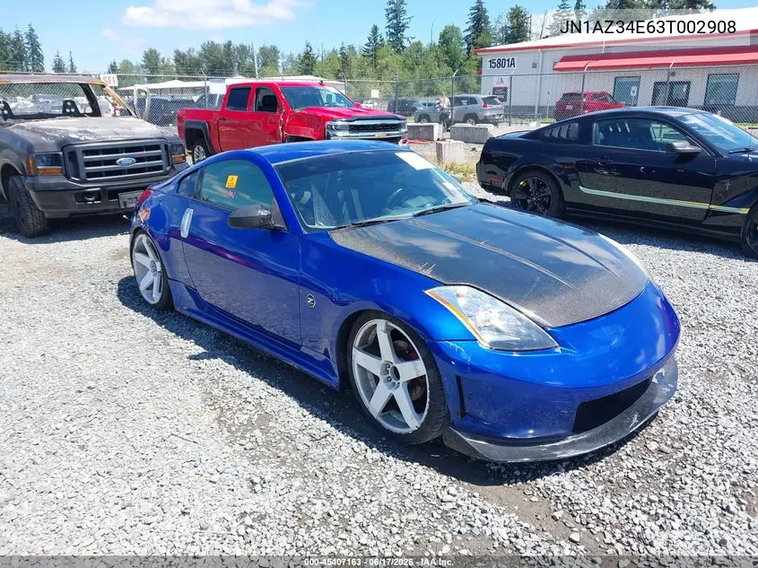 2003 Nissan 350Z Touring VIN: JN1AZ34E63T002908 Lot: 45407163