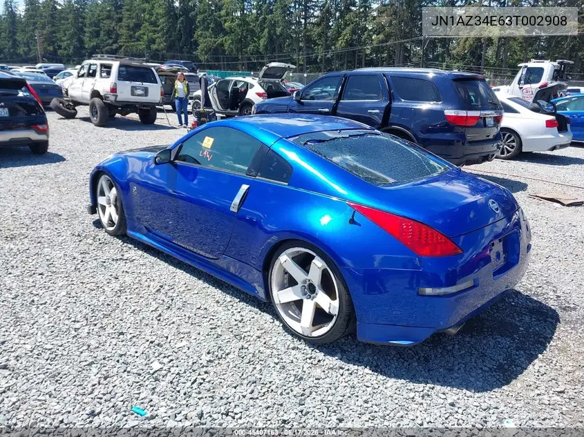 2003 Nissan 350Z Touring VIN: JN1AZ34E63T002908 Lot: 45407163