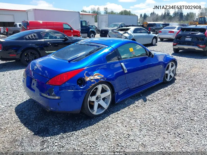 2003 Nissan 350Z Touring VIN: JN1AZ34E63T002908 Lot: 45407163