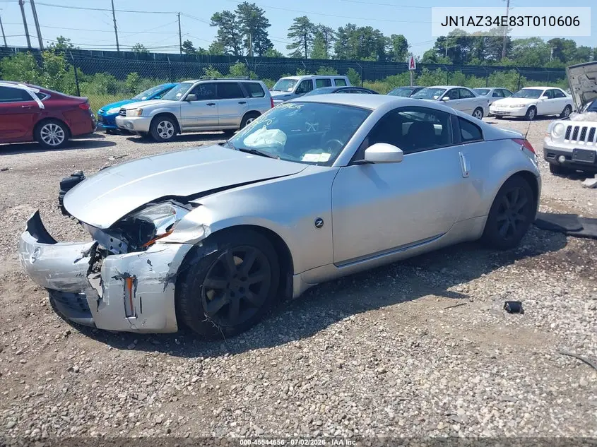 2003 Nissan 350Z Touring VIN: JN1AZ34E83T010606 Lot: 45544656