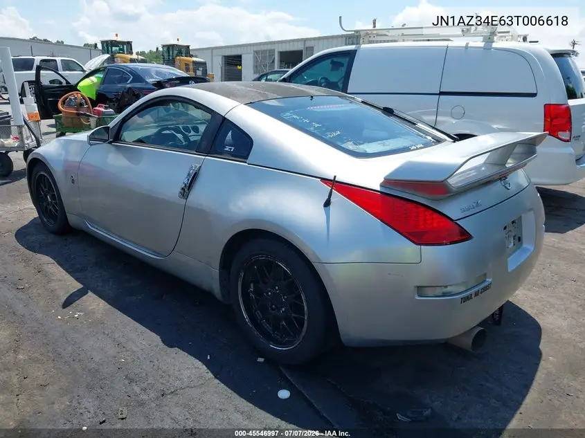 2003 Nissan 350Z Touring VIN: JN1AZ34E63T006618 Lot: 45546997