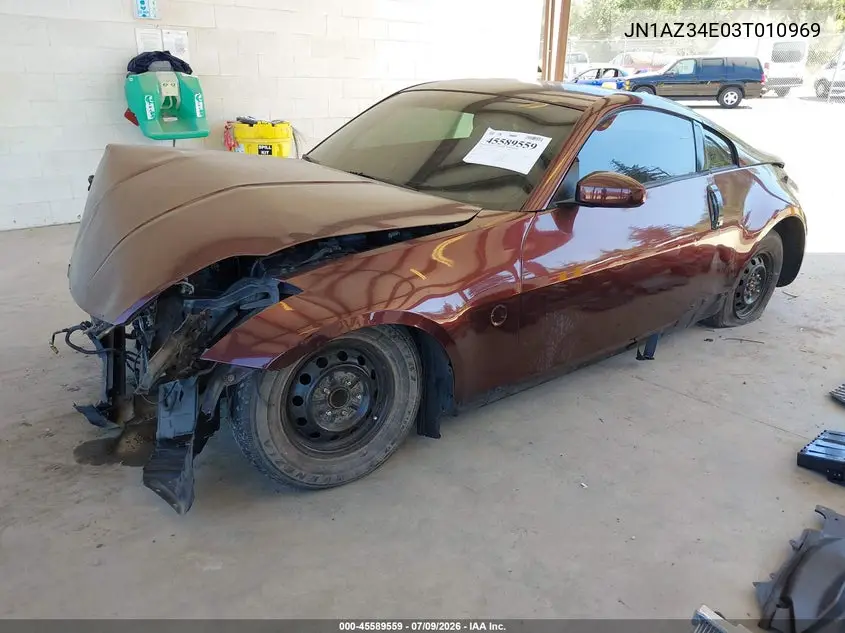 2003 Nissan 350Z VIN: JN1AZ34E03T010969 Lot: 45589559