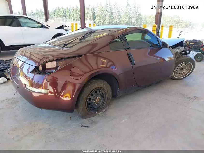 2003 Nissan 350Z VIN: JN1AZ34E03T010969 Lot: 45589559
