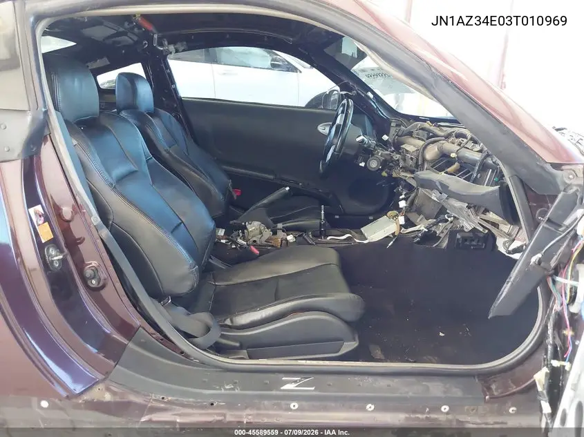 2003 Nissan 350Z VIN: JN1AZ34E03T010969 Lot: 45589559