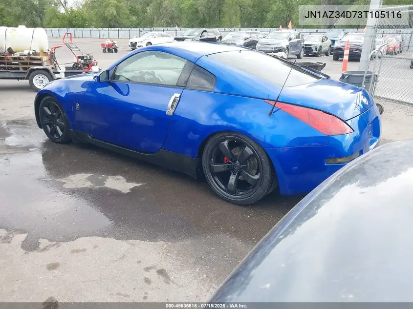 2003 Nissan 350Z Touring VIN: JN1AZ34D73T105116 Lot: 45636615