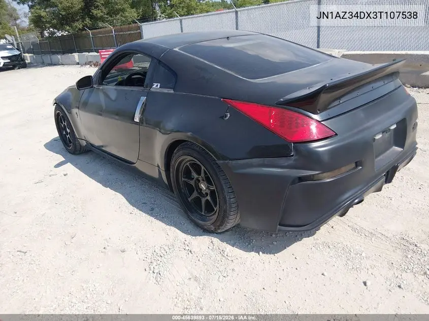 2003 Nissan 350Z Touring VIN: JN1AZ34DX3T107538 Lot: 45639893