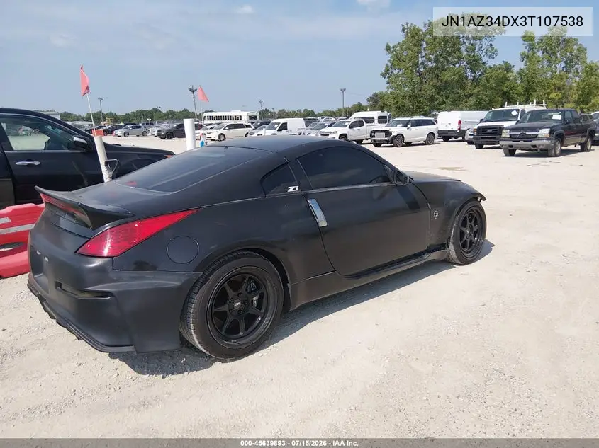 2003 Nissan 350Z Touring VIN: JN1AZ34DX3T107538 Lot: 45639893