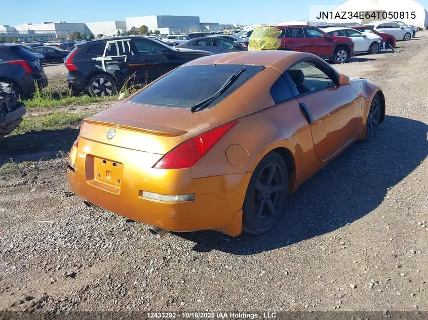 2004 Nissan 350Z Touring VIN: JN1AZ34E64T050815 Lot: 12433292