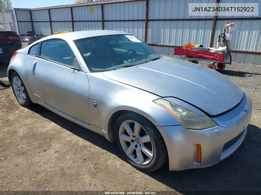 2004 Nissan 350Z Touring VIN: JN1AZ34D34T152922 Lot: 44767408
