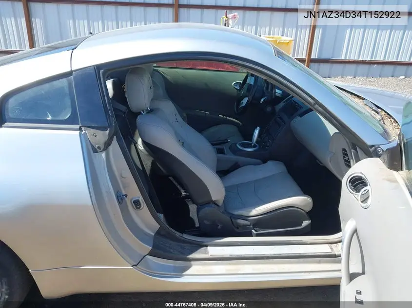 2004 Nissan 350Z Touring VIN: JN1AZ34D34T152922 Lot: 44767408