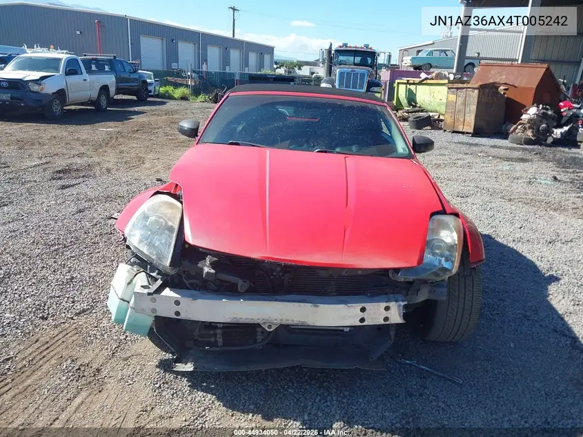 2004 Nissan 350Z Touring VIN: JN1AZ36AX4T005242 Lot: 44934050